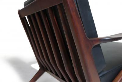 Poul Jensen Poul Jensen for Selig Z Mid century Danish Lounge Chair in Black Leather