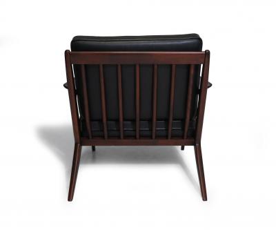 Poul Jensen Poul Jensen for Selig Z Mid century Danish Lounge Chair in Black Leather