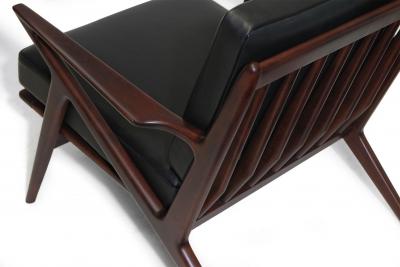 Poul Jensen Poul Jensen for Selig Z Mid century Danish Lounge Chair in Black Leather