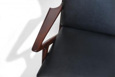 Poul Jensen Poul Jensen for Selig Z Mid century Danish Lounge Chair in Black Leather