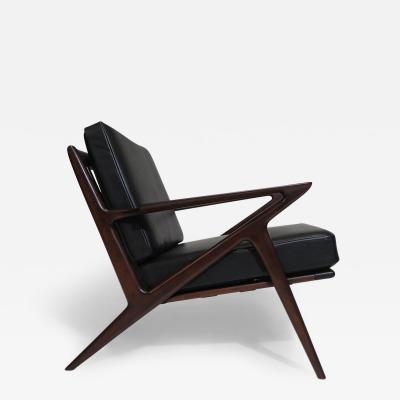 Poul Jensen Poul Jensen for Selig Z Mid century Danish Lounge Chair in Black Leather