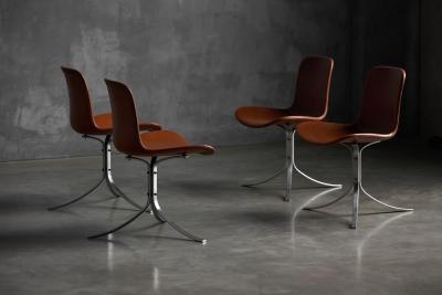 Poul Kj rholm Kjaerholm PK9 Dining Chairs by Poul Kj rholm for E Kold Christensen Denmark 1960s