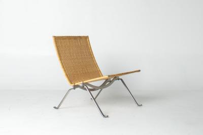Poul Kj rholm Kjaerholm Poul Kj rholm PK22 Lounge Chair for Fritz Hansen in Woven Cane