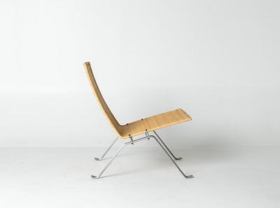 Poul Kj rholm Kjaerholm Poul Kj rholm PK22 Lounge Chair for Fritz Hansen in Woven Cane