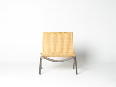 Poul Kj rholm Kjaerholm Poul Kj rholm PK22 Lounge Chair for Fritz Hansen in Woven Cane