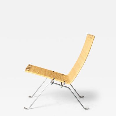 Poul Kj rholm Kjaerholm Poul Kj rholm PK22 Lounge Chair for Fritz Hansen in Woven Cane