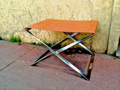 Poul Kj rholm Poul Kjaerholm Vintage Iconic Pair of X Shaped Folding Stools Model PK91