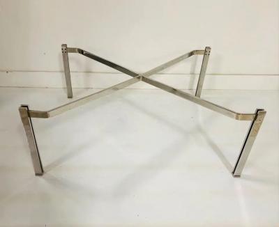 Poul Kjaerholm Flat Bar Chrome with Carrara Marble Top Coffee Table in the Style Kjaerholm