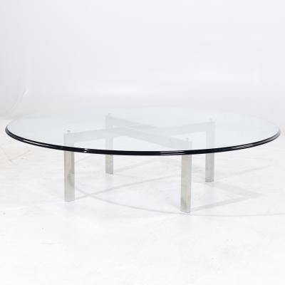 Poul Kjaerholm Kj rholm Poul Kj rholm for Fritz Hansen Style Mid Century Chrome and Glass Coffee Table