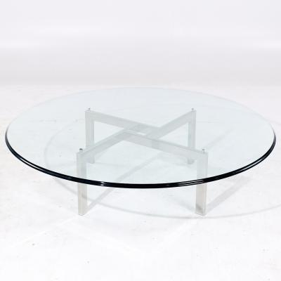 Poul Kjaerholm Kj rholm Poul Kj rholm for Fritz Hansen Style Mid Century Chrome and Glass Coffee Table