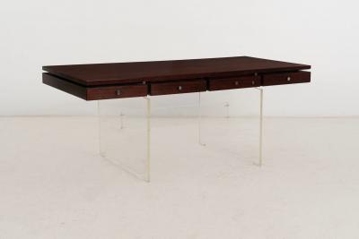 Poul N rreklit Rosewood Lucite Executive Desk for Sigurd Hansen Denmark 1960s