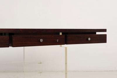 Poul N rreklit Rosewood Lucite Executive Desk for Sigurd Hansen Denmark 1960s