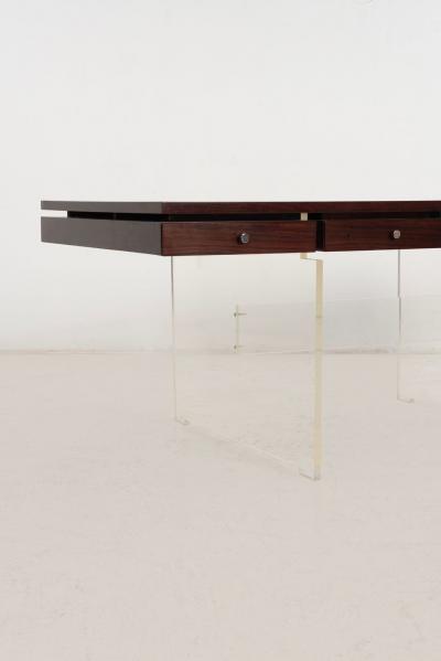 Poul N rreklit Rosewood Lucite Executive Desk for Sigurd Hansen Denmark 1960s