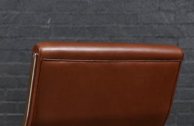 Poul Norreklit Poul Norreklit Cognac Leather Steel Cantilever Lounge Chairs