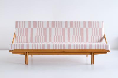 Poul Volther Poul Volther Sofa Daybed in Oak and Pierre Frey Fabric Gemla Sweden 1955