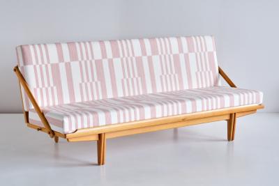 Poul Volther Poul Volther Sofa Daybed in Oak and Pierre Frey Fabric Gemla Sweden 1955