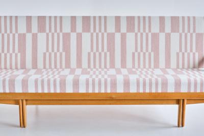 Poul Volther Poul Volther Sofa Daybed in Oak and Pierre Frey Fabric Gemla Sweden 1955