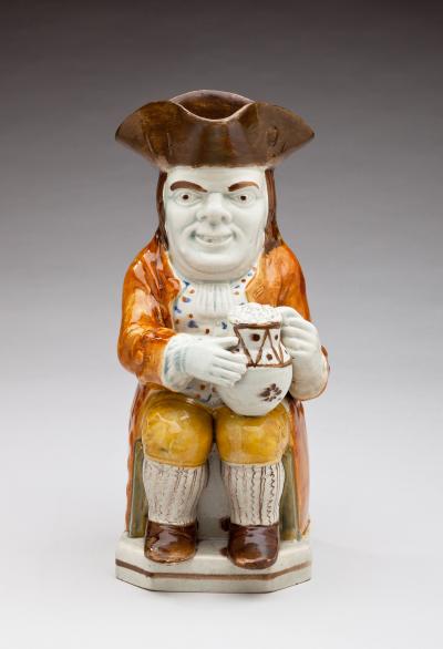 Prattware Long Face Toby Jug