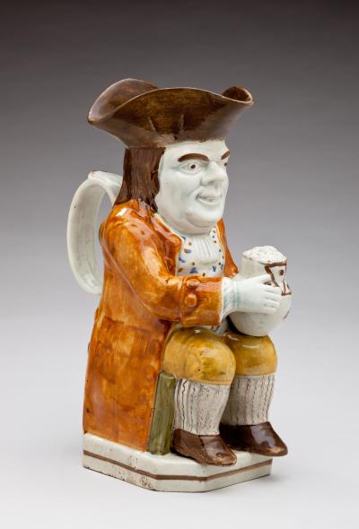 Prattware Long Face Toby Jug