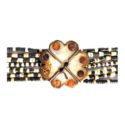 Pre Colombian Choker Necklace with Mother of Pearl and Beads