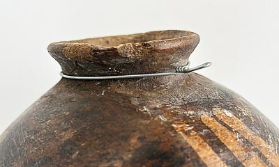 Pre Columbian Nari o Decorated Footed Pottery Bowl Collection Set of Four