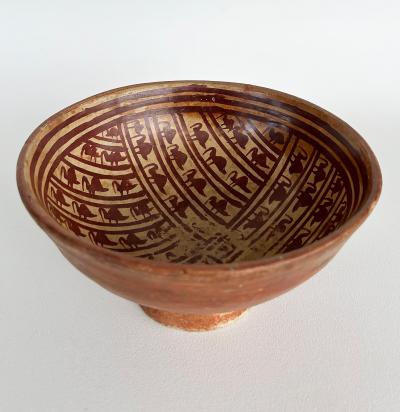 Pre Columbian Nari o Decorated Footed Pottery Bowl Collection Set of Four