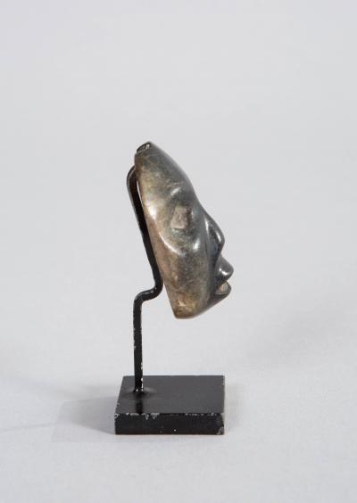 Pre Columbian Style Carved Jade Mask Pendant Head