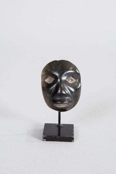 Pre Columbian Style Carved Jade Mask Pendant Head