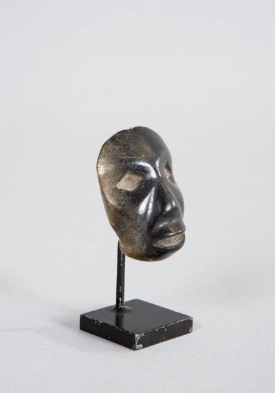 Pre Columbian Style Carved Jade Mask Pendant Head
