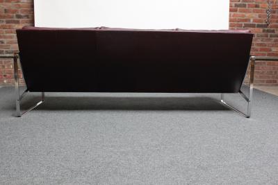 Preben Fabricius Cordovan Leather and Chrome Steel Sofa by Preben Fabricius for Walter Knoll