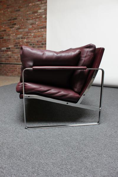 Preben Fabricius Cordovan Leather and Chrome Steel Sofa by Preben Fabricius for Walter Knoll