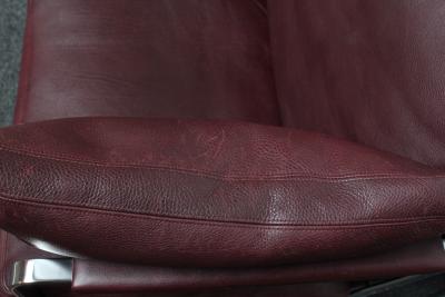 Preben Fabricius Cordovan Leather and Chrome Steel Sofa by Preben Fabricius for Walter Knoll