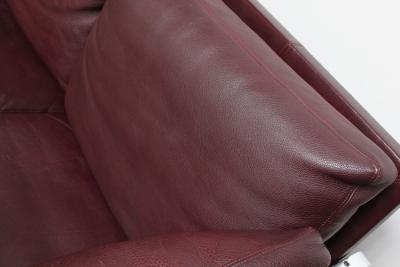 Preben Fabricius Cordovan Leather and Chrome Steel Sofa by Preben Fabricius for Walter Knoll