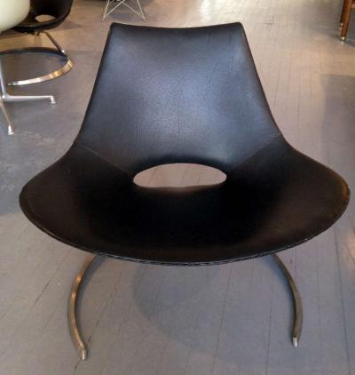 Preben Fabricius Pair of Rare Danish Scimitar Lounge Chairs