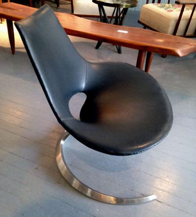 Preben Fabricius Pair of Rare Danish Scimitar Lounge Chairs