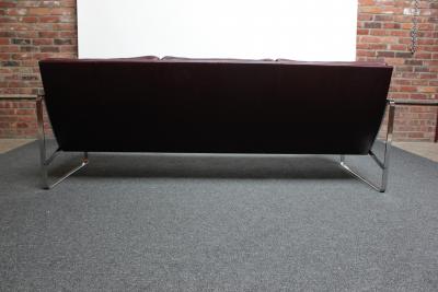 Preben Fabricius Preben Fabricius for Walter Knoll Cordovan Leather and Chromed Steel Sofa