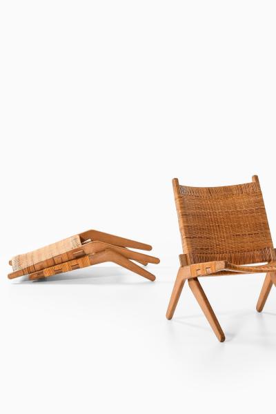 Preben Thorsen Set of 2 Easy Chairs in Cane and Oak by Preben Thorsen 1957