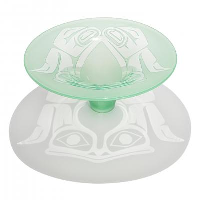 Preston Singletary Early Glass Sculpture Vessel from Tlingit Hat Series by Preston Singletary