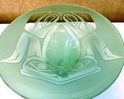 Preston Singletary Early Glass Sculpture Vessel from Tlingit Hat Series by Preston Singletary