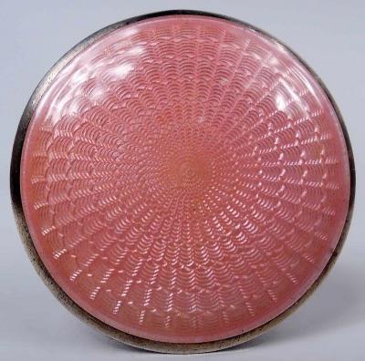 Pretty American Edwardian Art Nouveau Crystal Pink Enamel Perfume