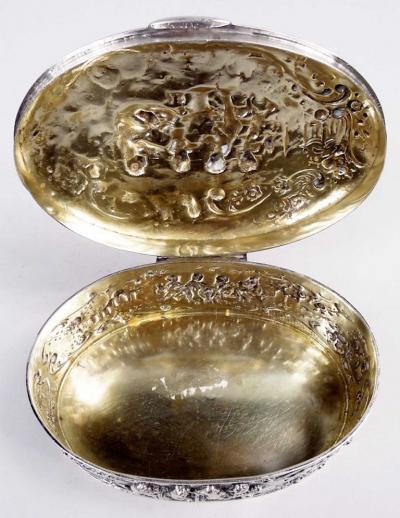 Pretty Antique German Rococo Silver Trinket Box