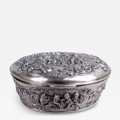 Pretty Antique German Rococo Silver Trinket Box