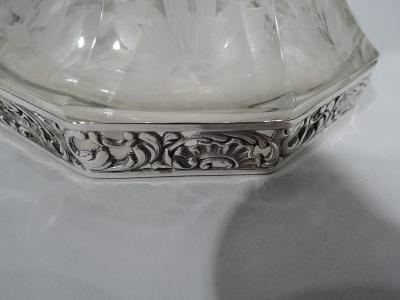 Pretty Antique German Silver and Crystal Decanter C 1910