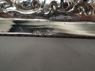 Pretty Classical Silver Octagonal Tray with Beading Scrollwork