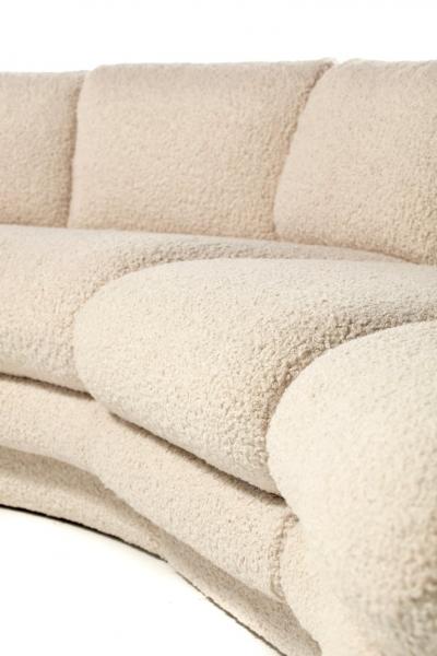 Preview Post Modern 1990s Preview Sectional Sofa in Plush Ivory White Boucl 