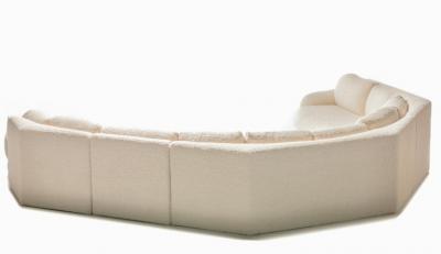 Preview Post Modern 1990s Preview Sectional Sofa in Plush Ivory White Boucl 