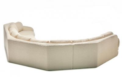 Preview Post Modern 1990s Preview Sectional Sofa in Plush Ivory White Boucl 