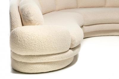 Preview Post Modern 1990s Preview Sectional Sofa in Plush Ivory White Boucl 