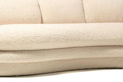 Preview Post Modern 1990s Preview Sectional Sofa in Plush Ivory White Boucl 