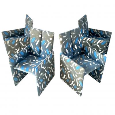 Preview Vladimir Kagan for Preview Hand Painted Fabric Dining Chairs